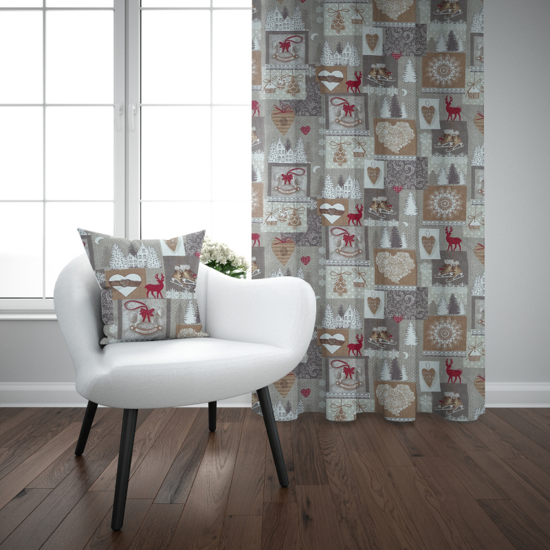 Ervi dekorační závěs - Sváteční kouzlo béžové