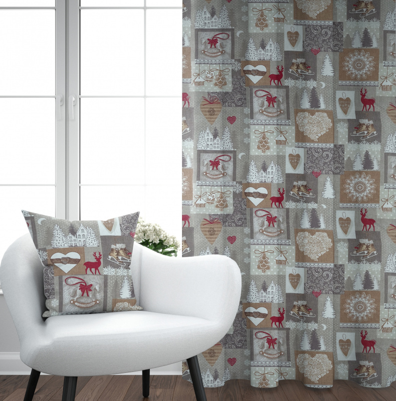 Ervi dekorační závěs - Sváteční kouzlo béžové