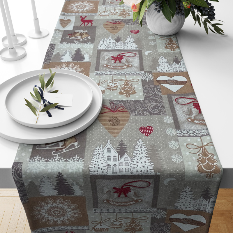 Ervi dekorační běhoun na stůl - Sváteční kouzlo béžové