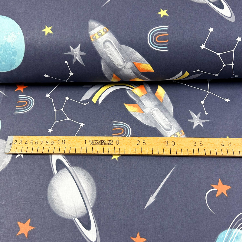 Ervi Bavlněná látka/plátno š.240cm - Vesmírná dobrodružství - 29892-11, metráž