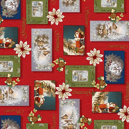 Ubrus PVC FL-1388-01 - vánoční, Role 140cm x 20m