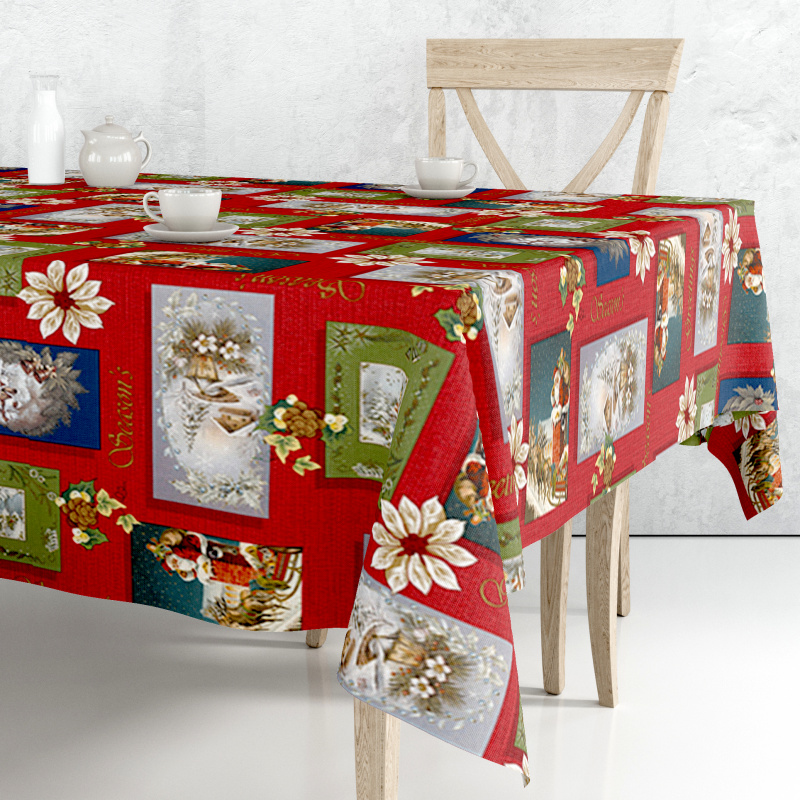 Ubrus PVC FL-1388-01 - vánoční, Role 140cm x 20m