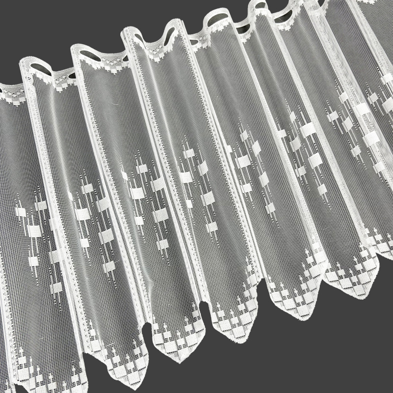 Vitrážová žakárová záclona 6495 - výška 40 cm , metráž