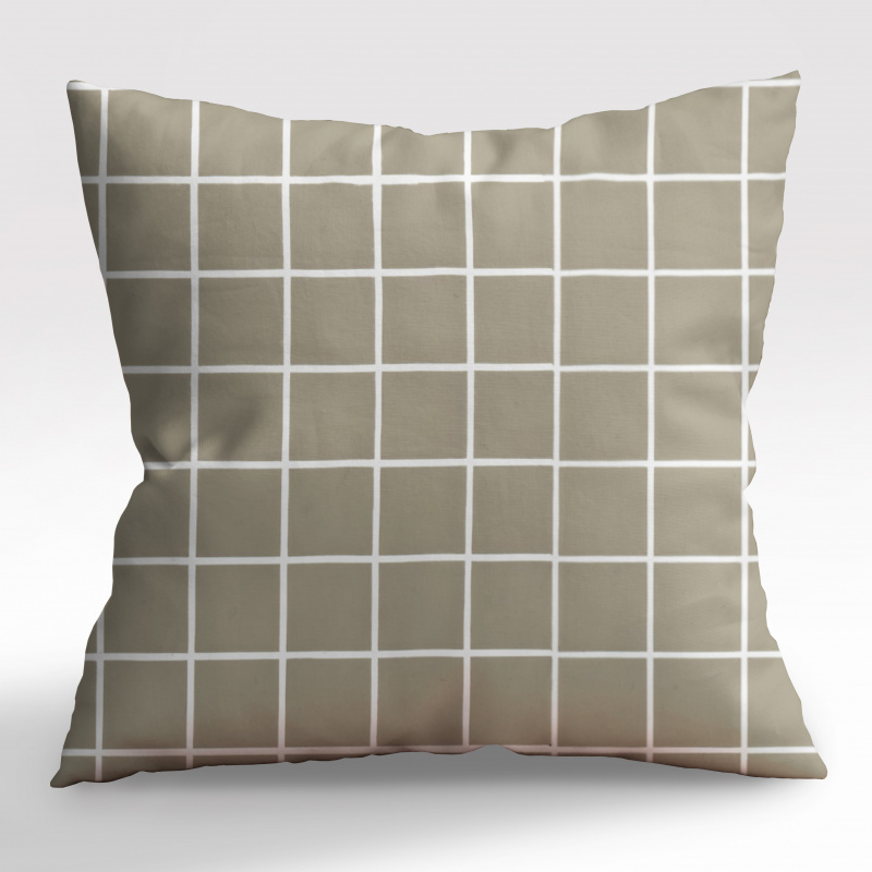 Ervi povlak na polštář Bavlněný - Elegantní béžové čtverce