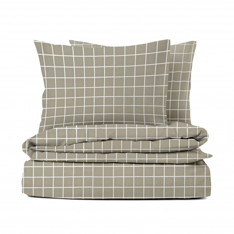 Ervi Bavlněné povlečení - Elegantní béžové čtverce