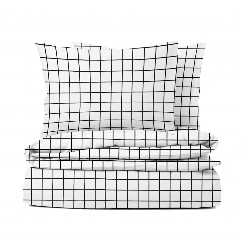 Ervi Bavlněné povlečení - Elegantní bílé čtverce