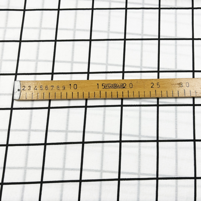 Ervi Bavlněná látka/plátno š.240cm - Elegantní bílé čtverce - 17126-2, metráž