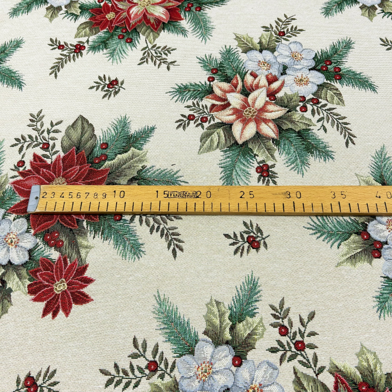 Dekorační/potahová gobelínová látka šířka - 280cm - Přírodní vánoční harmonie