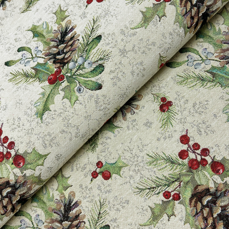 Ervi Gobelínový ubrus na stůl obdélníkový - Lesní Vánoční Kouzlo