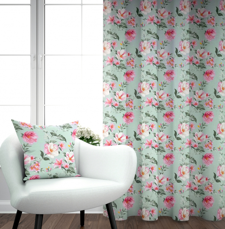 Ervi Bavlněný závěs - Magnolia a lilia