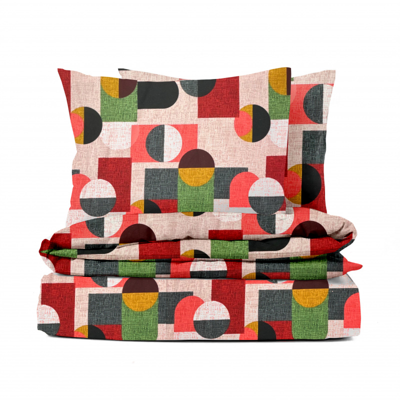 Ervi FLANELOVÉ bavlněné povlečení - Abstraktní kompozice