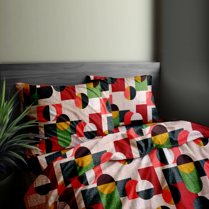 Ervi FLANELOVÉ bavlněné povlečení - Abstraktní kompozice