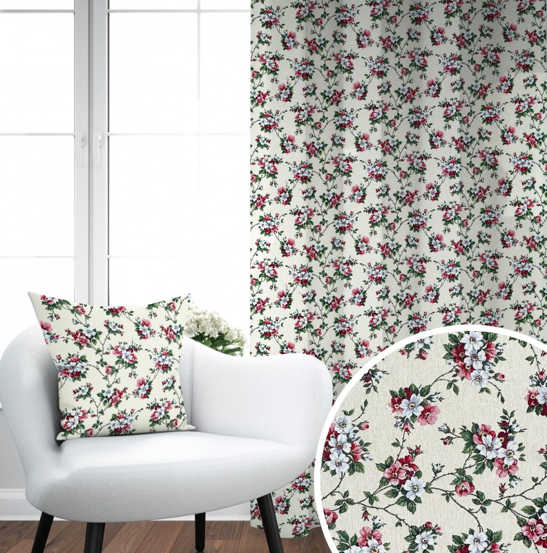 Ervi Gobelínový zatemňovací termo závěs - Květinová poezie