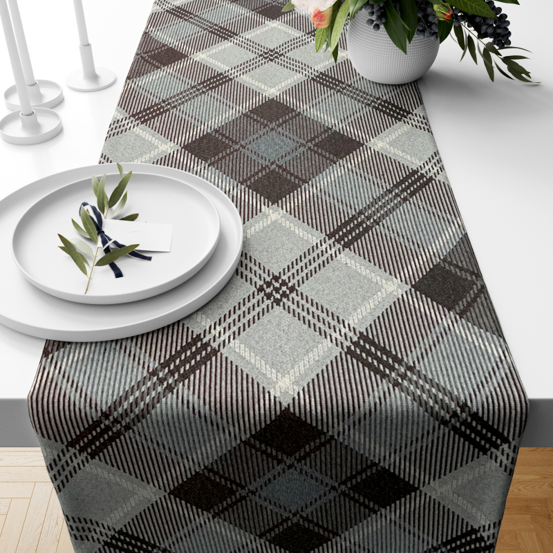 Ervi Gobelinový běhoun na stůl - Tradiční šedý tartan