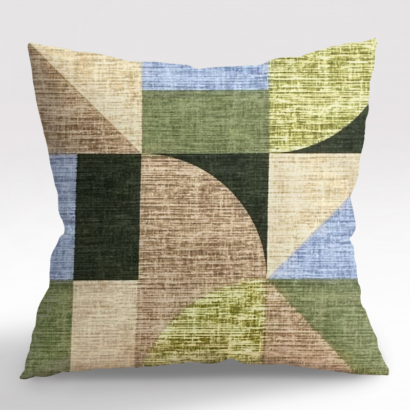 Ervi povlak na polštář FLANELOVÝ - Abstrakce zelená-béžová