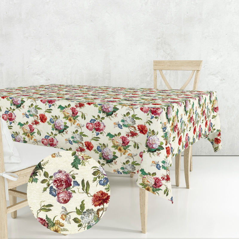 Ervi Gobelínový ubrus na stůl obdélníkový - Ráj květin
