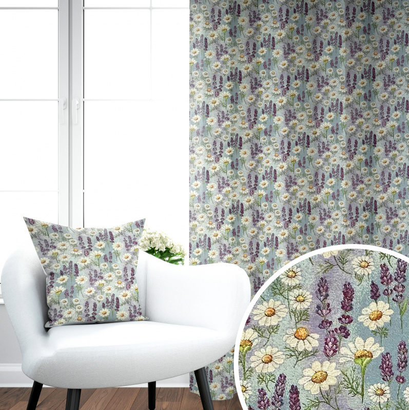 Ervi Gobelínový zatemňovací termo závěs - Kouzlo levandule a heřmánku