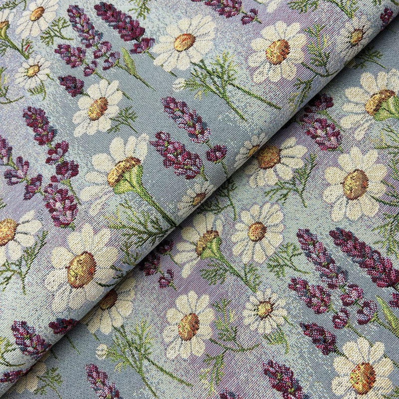 Ervi Gobelínový ubrus na stůl kulatý - Kouzlo levandule a heřmánku