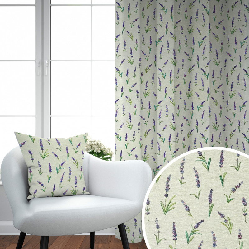 Ervi Gobelínový zatemňovací termo závěs - Levandulová elegance