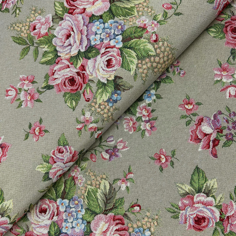 Ervi Gobelínový ubrus na stůl kulatý - Letní rozkvet na šedohnědém