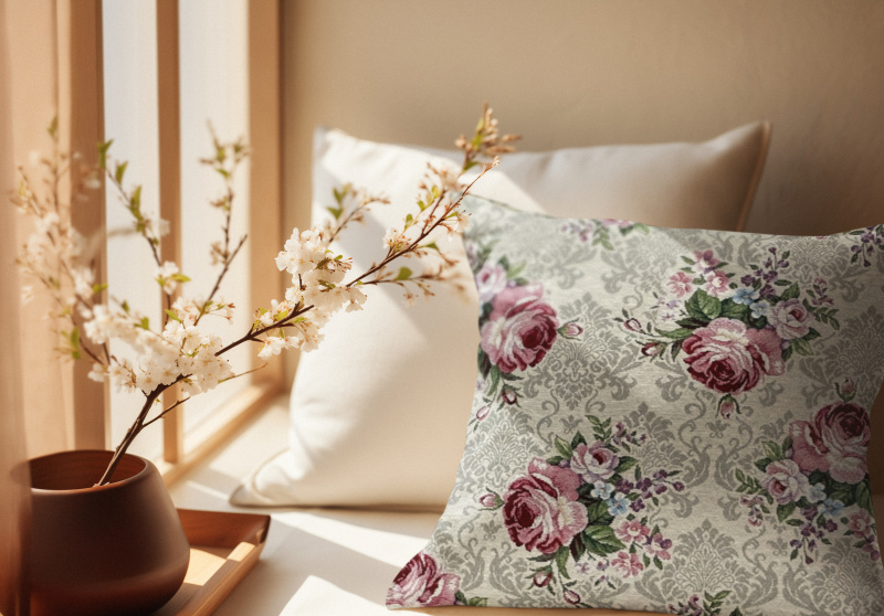 Ervi povlak na polštář Gobelínový - Květinová symfonie