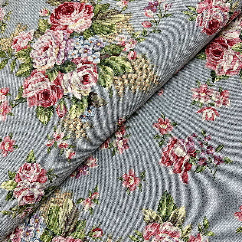 Ervi Gobelínové prostírání na stůl - Jemné růže na šedo-modrém