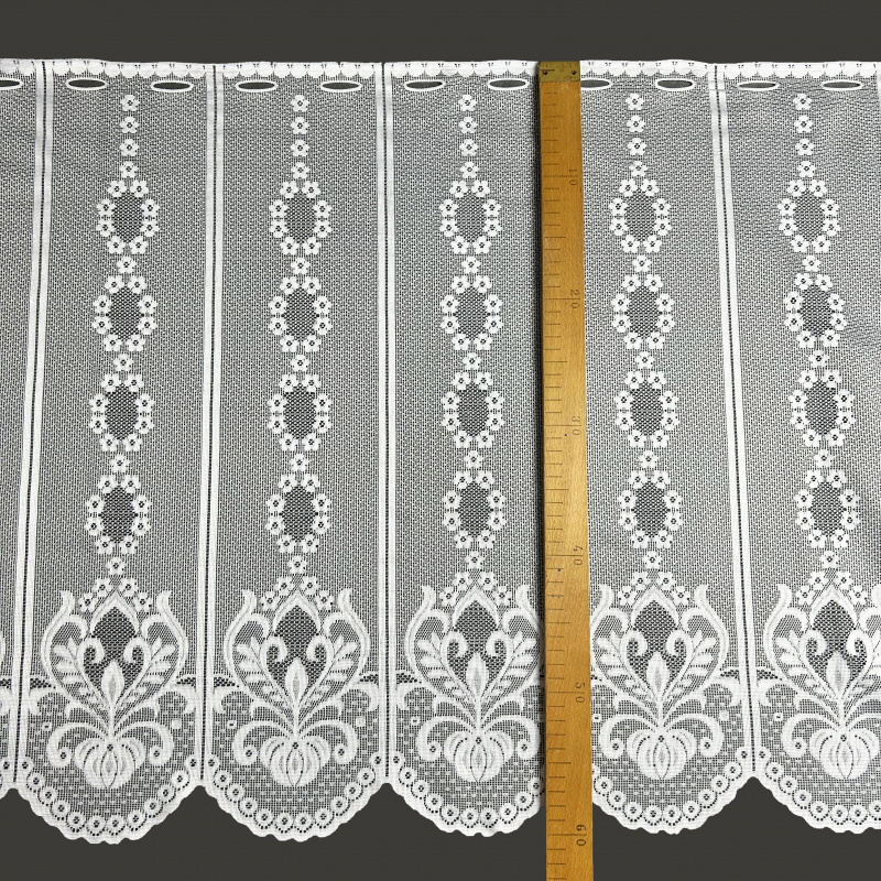 Vitrážová žakárová záclona 18778 - výška 45,60 cm , metráž