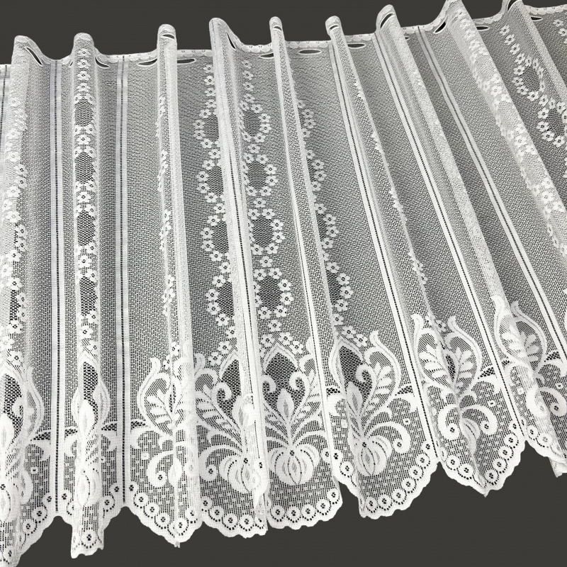 Vitrážová žakárová záclona 18778 - výška 45,60 cm , metráž