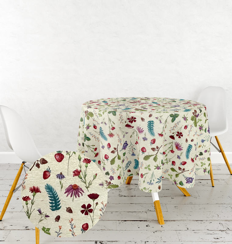 Ervi Gobelínový ubrus na stůl kulatý - Lesní sen