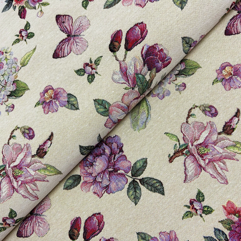 280cm Dekorační/potahová Gobelínová látka šířka - Květinová harmonie