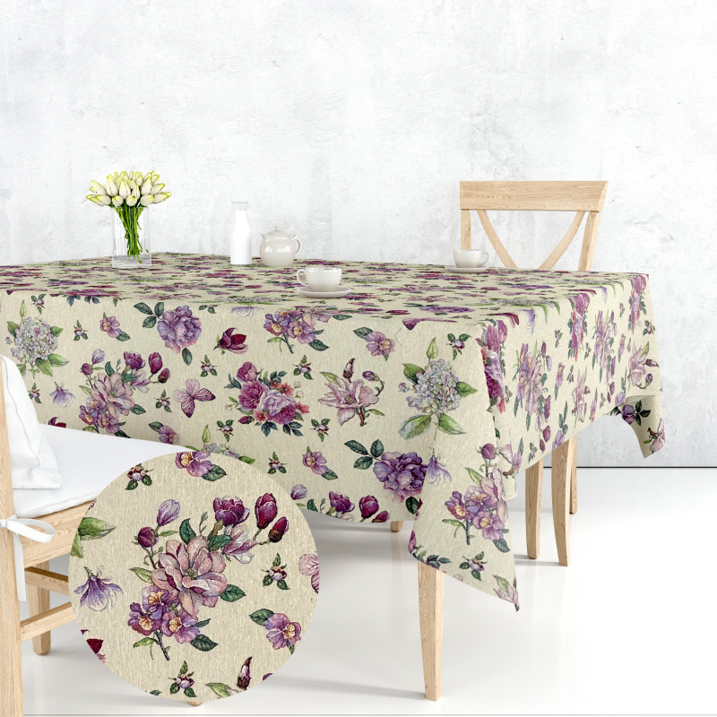 Ervi Gobelínový ubrus na stůl obdélníkový - Květinová harmonie