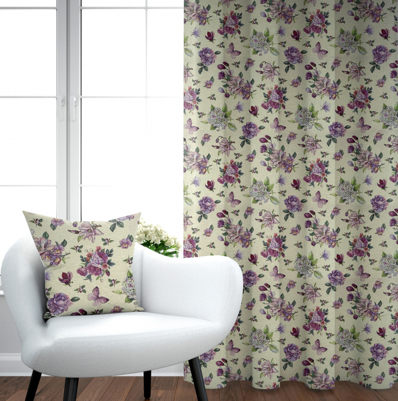 Ervi Gobelínový zatemňovací termo závěs - Květinová harmonie