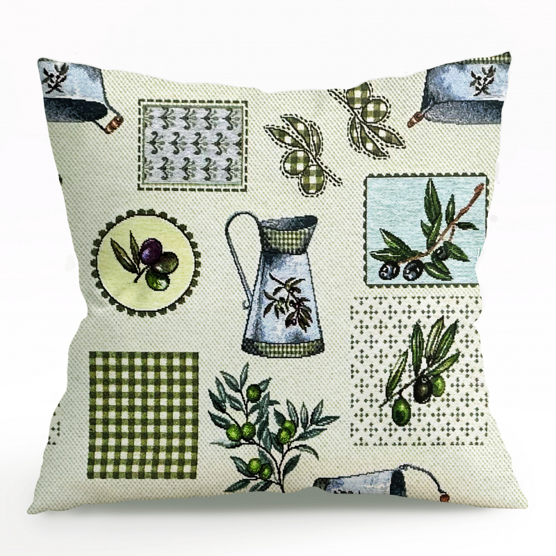 Ervi povlak na polštář Gobelínový - Provensálská olivka zelené