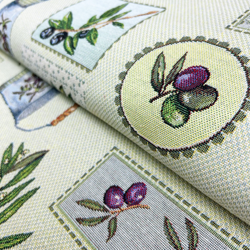 Ervi Gobelínový ubrus na stůl kulatý - Provensálská olivka zelené