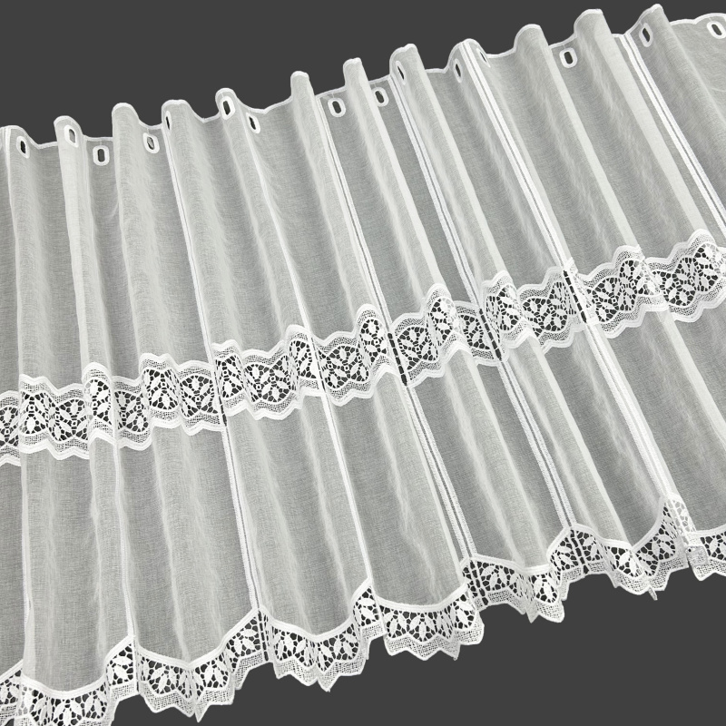 Vitrážková voálová záclona 45228 GA - výška 40,60 cm, metráž