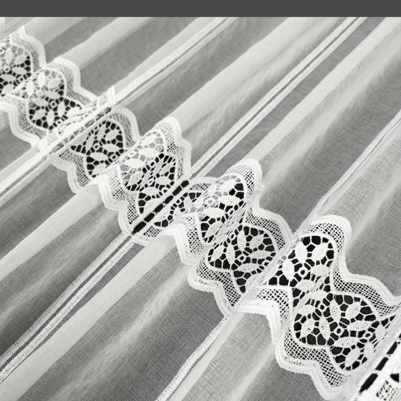 Vitrážková voálová záclona 45228 GA - výška 40,60 cm, metráž