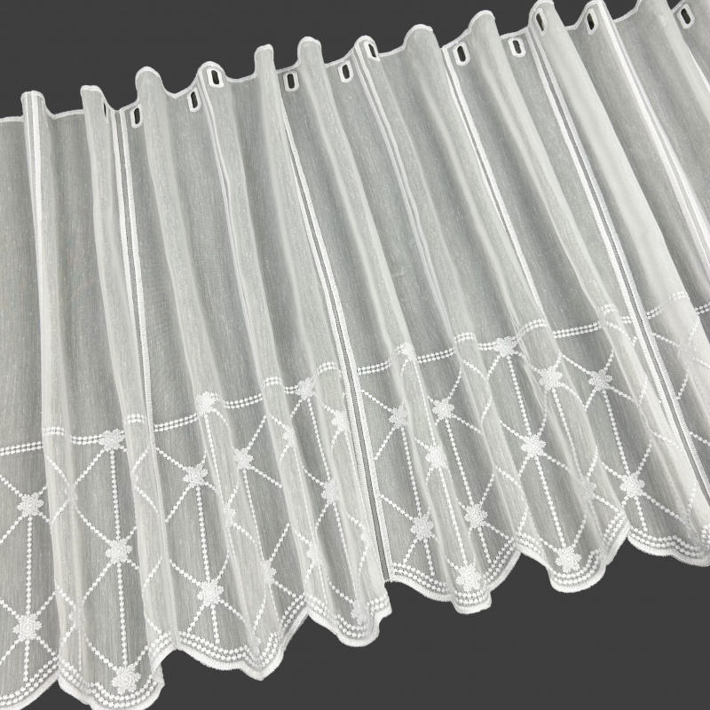 Vitrážková voálová záclona 45289 - výška 40,60 cm , metráž