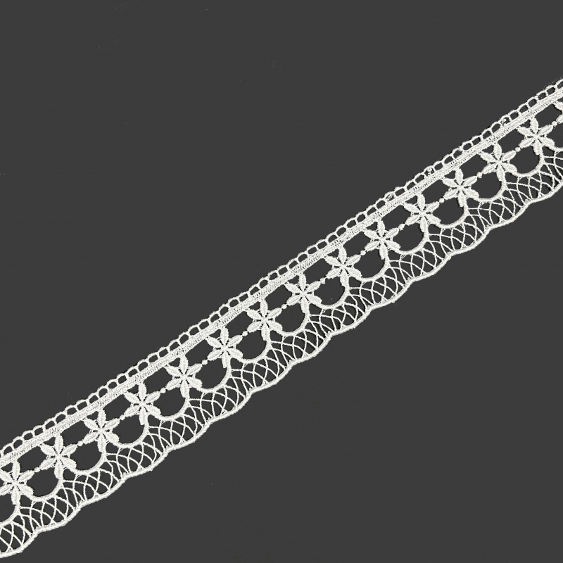 Krajka bíla - 25258 šíře 60 mm , metráž