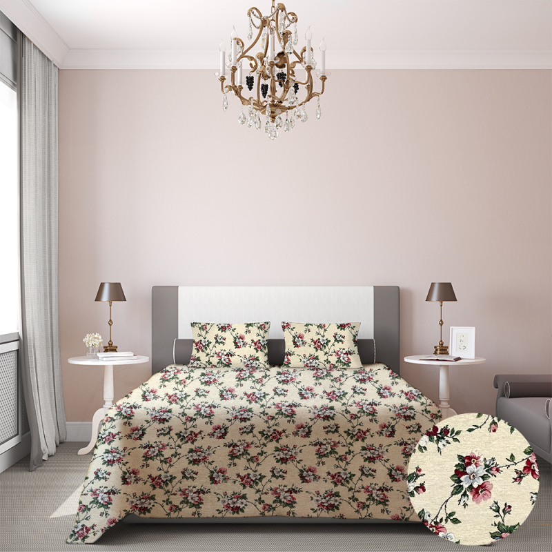 Ervi Gobelínový přehoz na postel jednolůžko/dvoulůžko - Květinová poezie