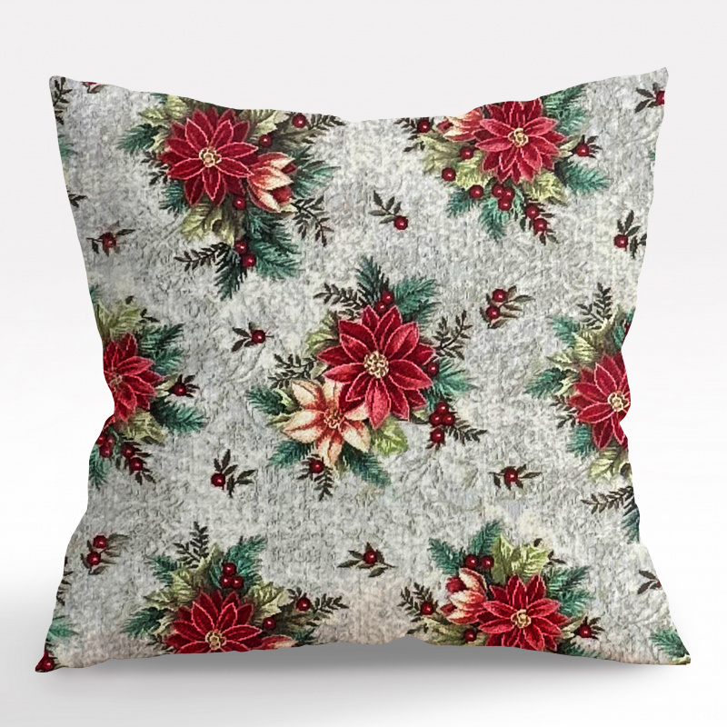 #Ervi povlak na polštář Gobelínový - Kouzlo vánočních květin  40 x 40 cm