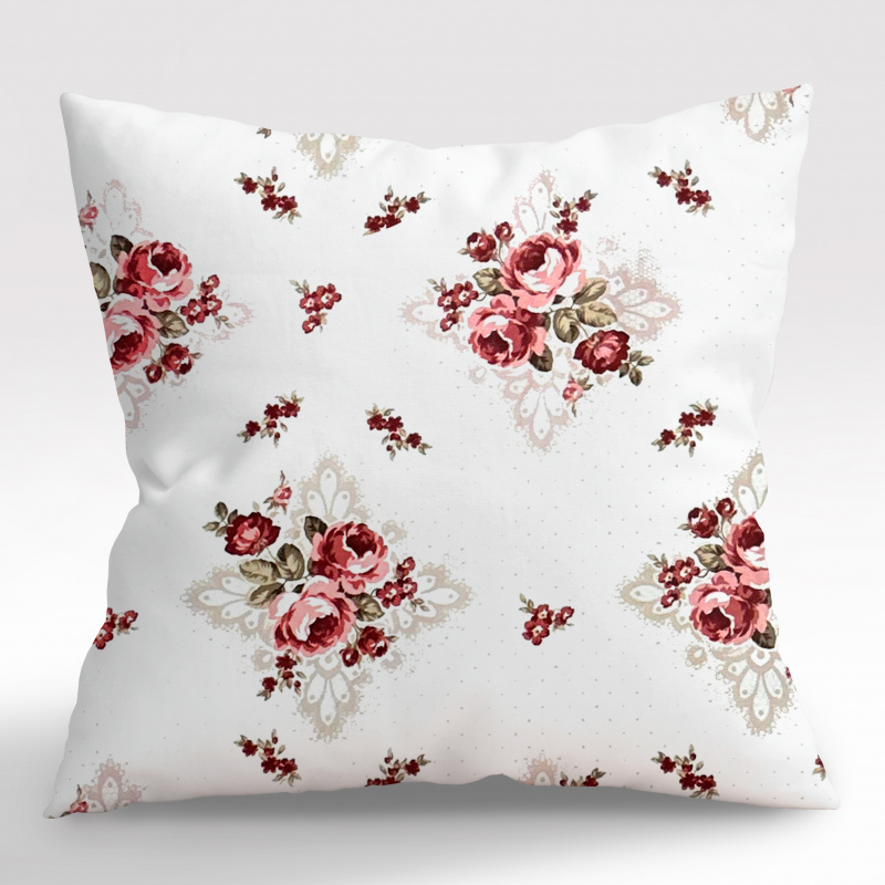 Ervi povlak na polštář Bavlněný - Růže a krajka