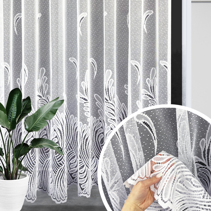 Ervi žakárová hotová záclona s řasící páskou - 4648 (různé velikosti)