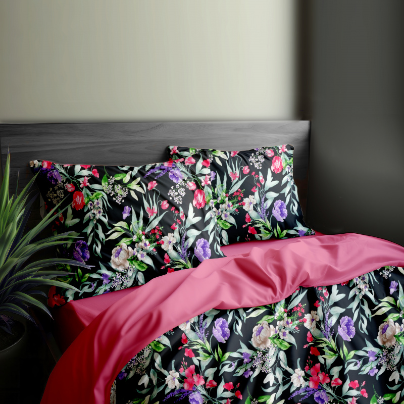 Ervi Bavlněné povlečení oboustranné - Květinová elegance 2/růžové