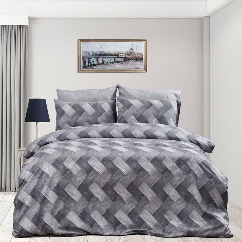 Ervi Bavlněné povlečení -  Dřevodekor šedý