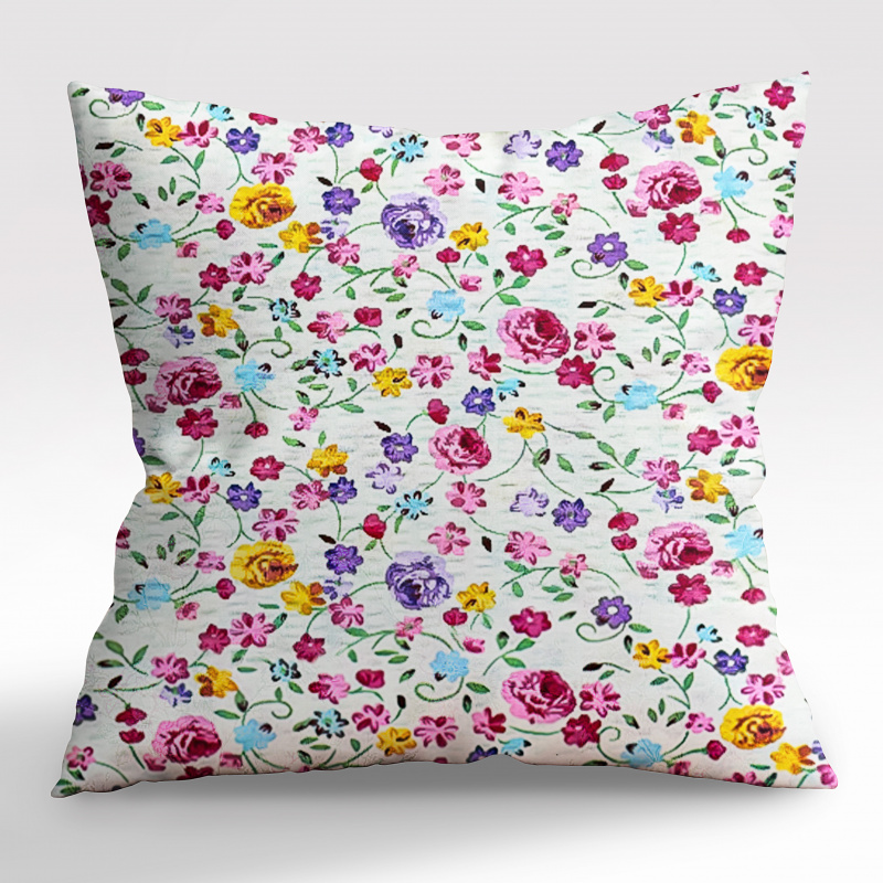 Ervi bavlněný KREPOVÝ povlak na polštář - Květinový ráj
