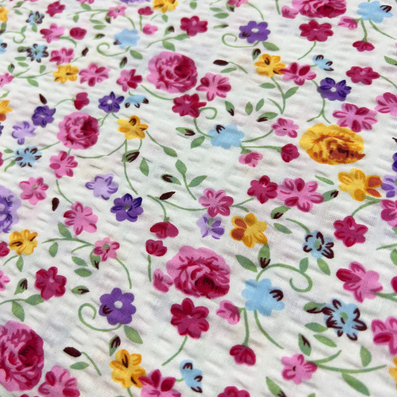 Ervi bavlněné KREPOVÉ povlečení DUO -  Květy na lilkovém