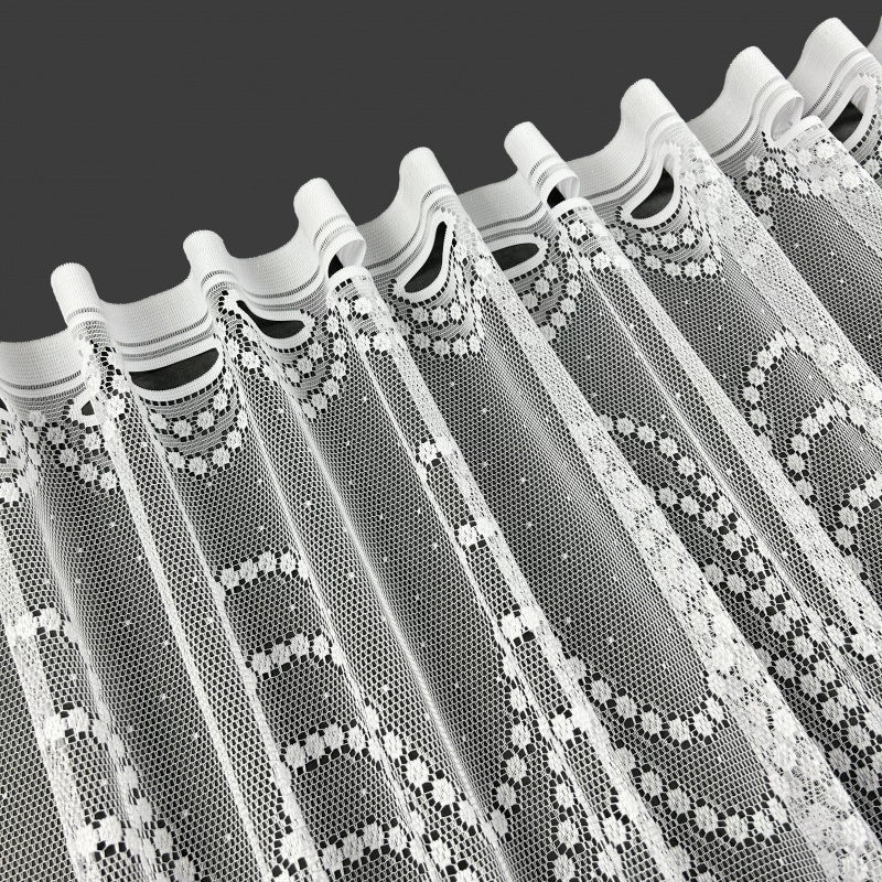 Vitrážová žakárová záclona 4314 - výška 40,60,90 cm , metráž