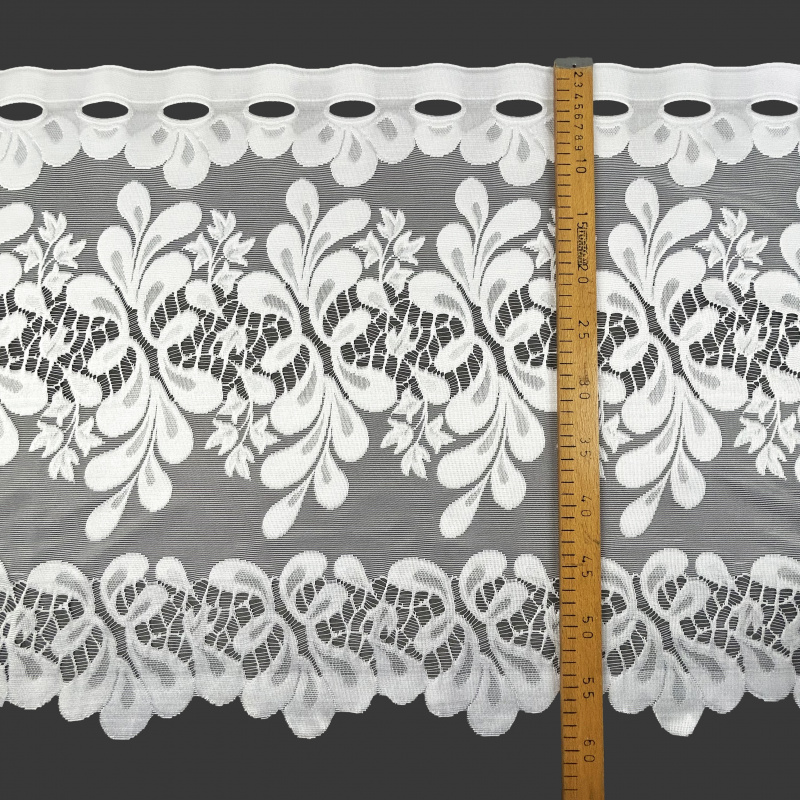 Vitrážková žakárová záclona 15188 - výška 40,60,90 cm , metráž