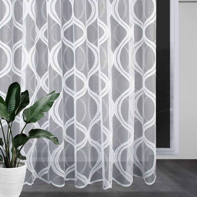 Ervi ﻿žakárová záclona bílá 18990, metráž