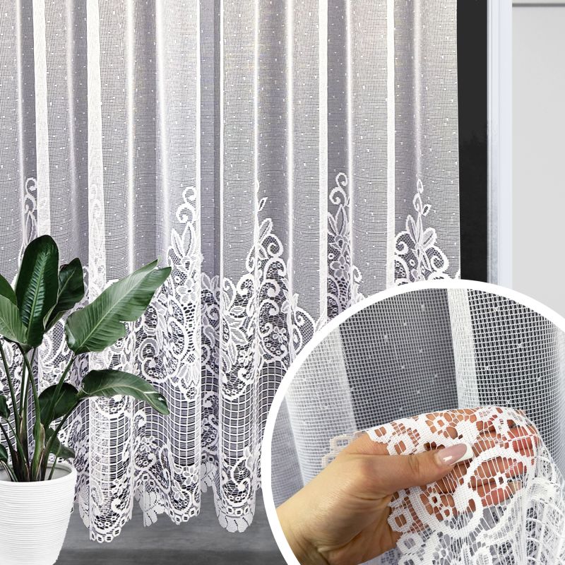 Ervi ﻿žakárová záclona bílá 4304, metráž